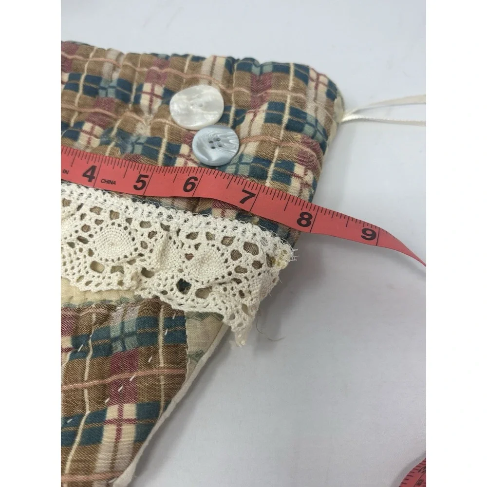 Christmas‎ Stocking Antique Quilt Patchwork Handmade Vintage Country Holidays